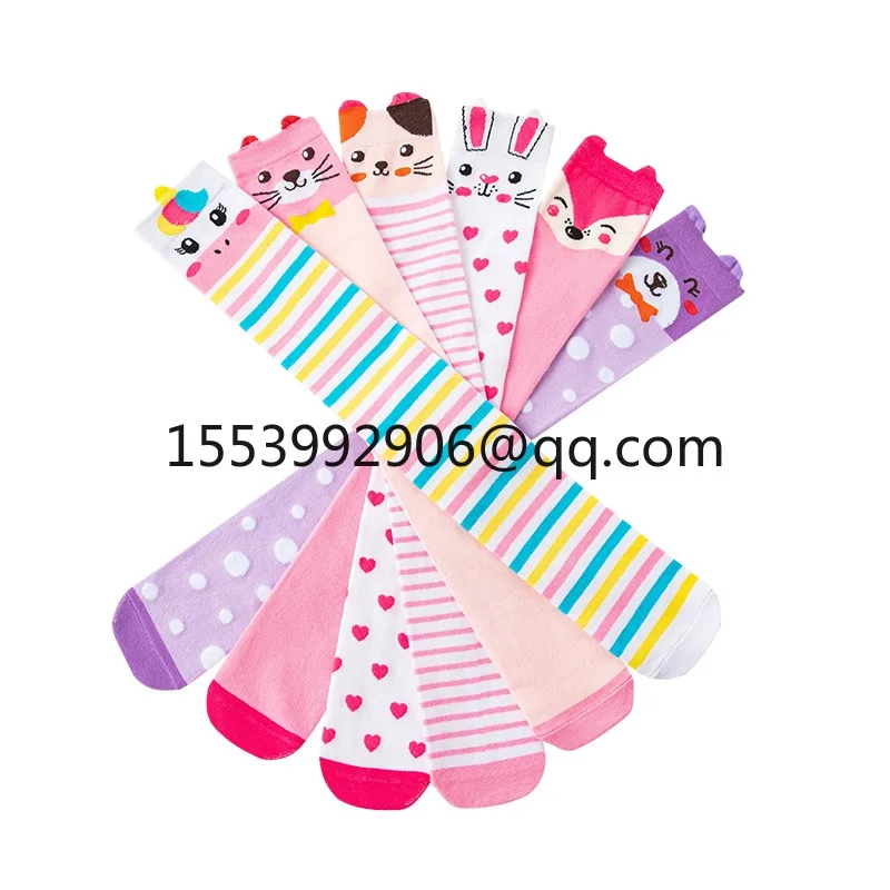 Children's cartoon tube socks autumn and winter girls cute knee socks foreign trade performance socks