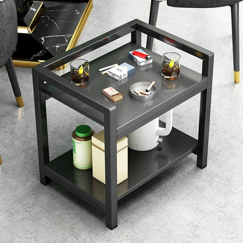 tea rack, modern simple mahjong table, small side table double layer, movable side cabinet, simple household tea table