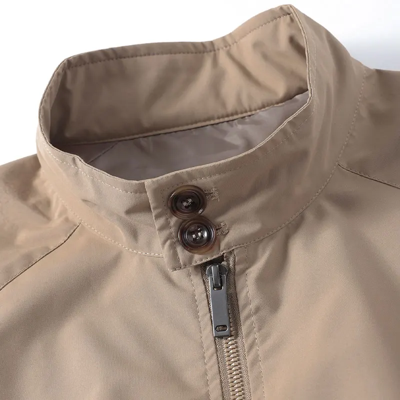 

IPPOLICH Men's New Casual Jacket Spring Outdoor Solid Color Retro Jackets Autumn Street Fashion Windproof Stand Collar Jacket