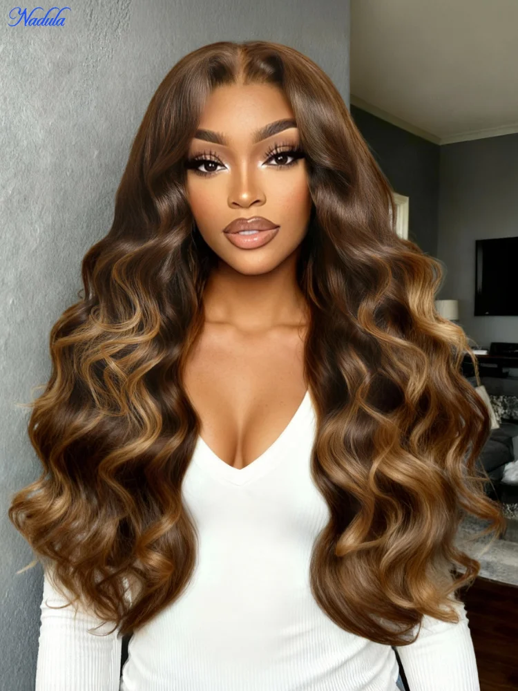 

Парик Nadula No Slip Ombre Brown Color Glueless, 3D Loose Wave, 7x5, без узлов, с предварительно нарезанным кружевом, из натуральных волос, плотность 180%