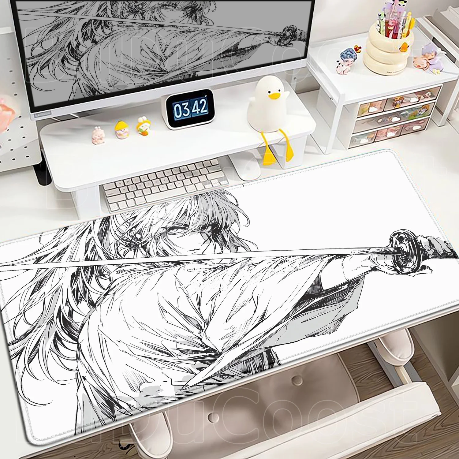 New Cool Boy Sword Mouse Mats Rurouni Kenshin Mousepad Computer Accessories Pc Gaming Laptop  Keyboard Pad Non-slip Mat Desk Mat