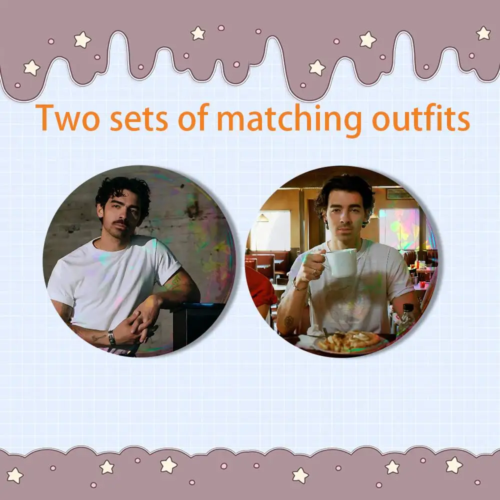 Heart By Heart Joe Jonas 2 piece set Pins Creativity Printed Pictures Text Metal Lapel Badges Brooches Jewelry Gift