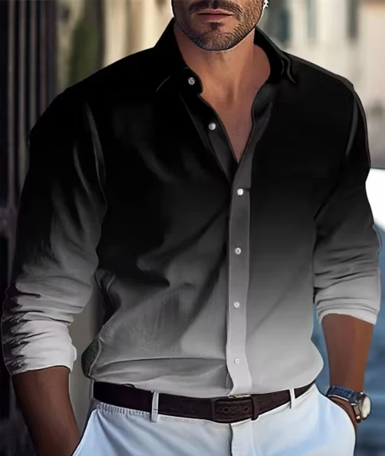 Men's casual shirt series red white black new designer casual wear soft comfortable fashion autumn and winter2025