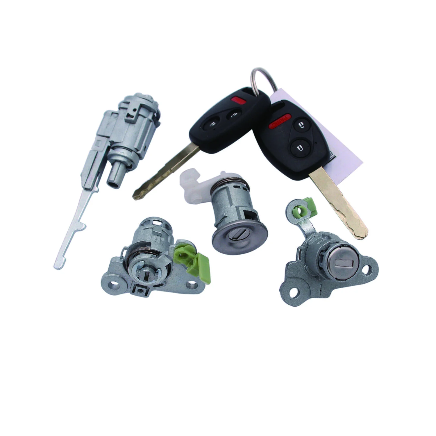 4Pcs Ignition Cylinder and Door Lock Set with Remote key Shell 72145-SAA-G02 72185-SLN-A01 72145SAAG02 for Honda Fit 04-08