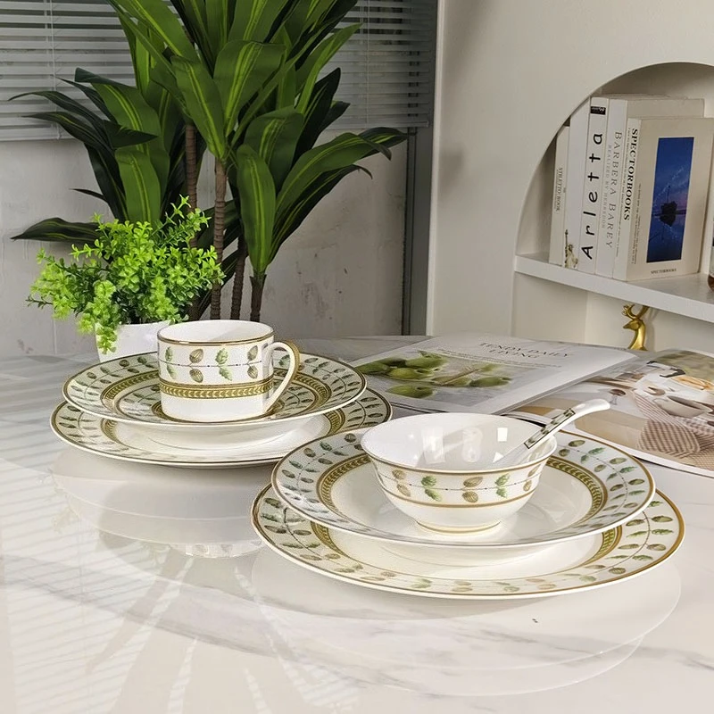 

Французская Батута, постоянная шелковая костяная фарфоровая посуда, изысканная тарелка для отеля, ресторана, западная тарелка, кофейная чашка, тарелка, ложка