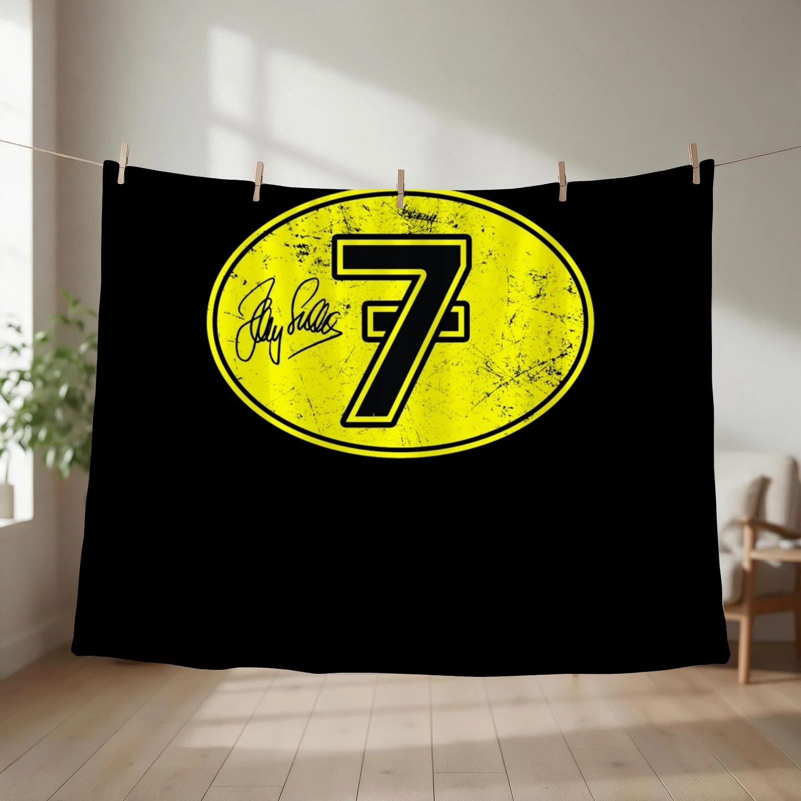 Barry Sheene Lucky 7 Throw Blanket couch cozy soft plush fuzzy picnic outdoor blanket