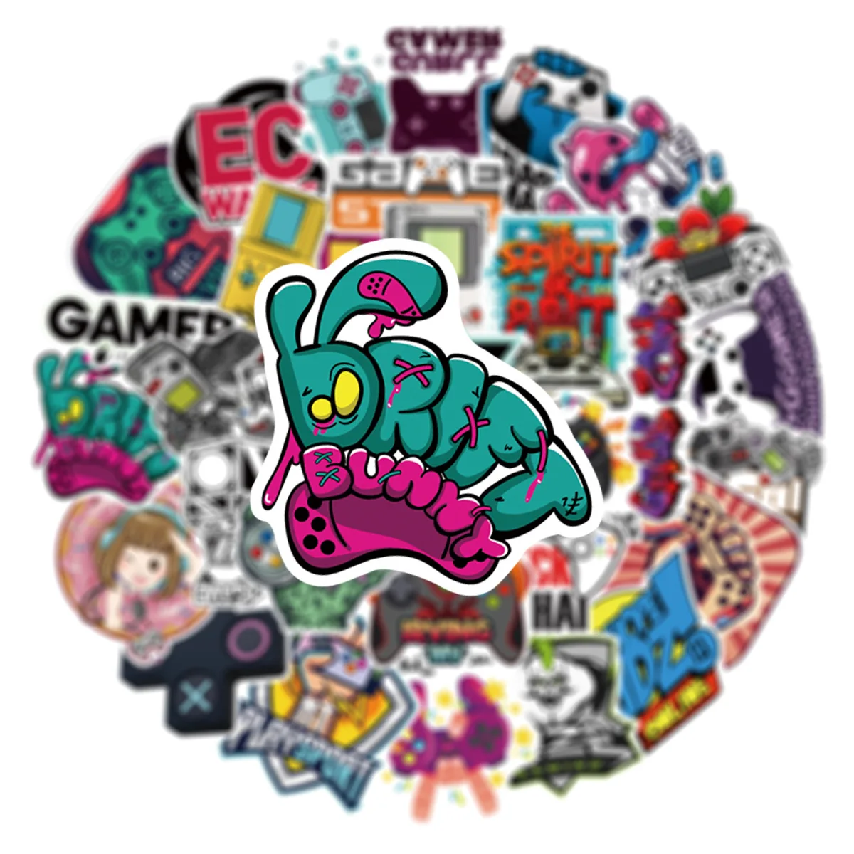 50Pcs Cool Vintage Video Game Stickers Decal Skateboard Laptop Phone Bike Car Funny Waterproof Sticker