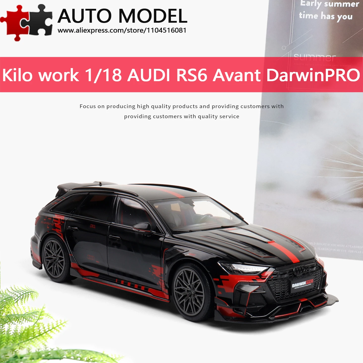 

Модель автомобиля Audi RS6 Darwinpro Black Quattro, окрашенная, с имитацией окраски, полностью открывающаяся, из сплава, масштаб 1:18, лимитированная серия, литая металлическая модель, подарок для взрослых, игрушка для мальчиков.