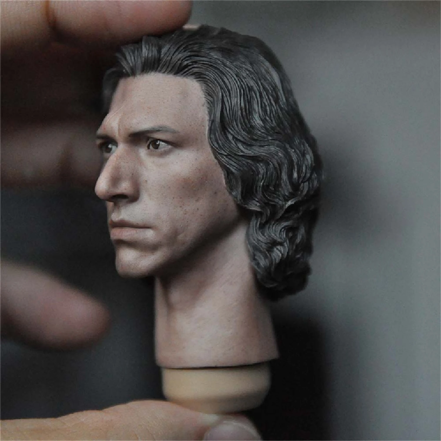 1/6 Scale Kylo Ren Jedi Killer Adam Driver Head Sculpt Model Fit 12'' COOMODEL Muscle Action Figure Body