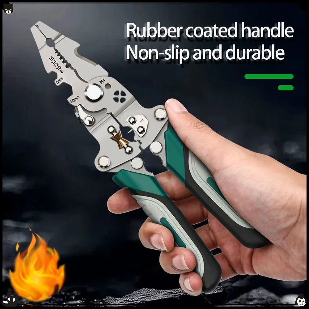 

Многофункциональный складной инструмент для зачистки проводов со шкивом, кабельным сепаратором, устройство для намотки проводов, обжимными клещами