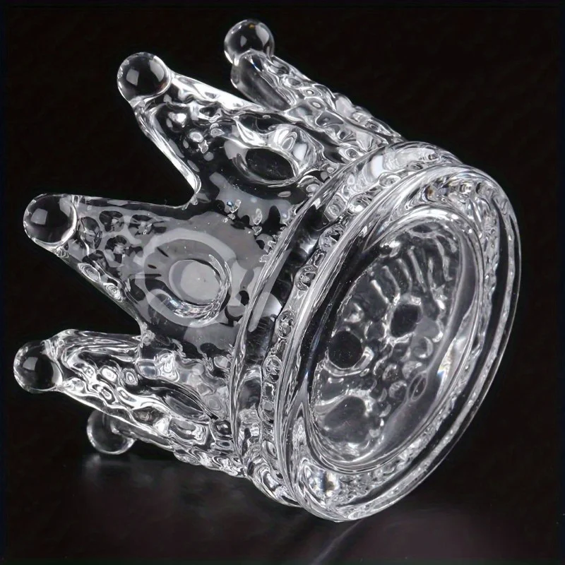 1pc Elegant Crown-Shaped Glass Storage Box Classic Multipurpose Vanity And Countertop Decor Holder Beauty Egg and Ring Storage