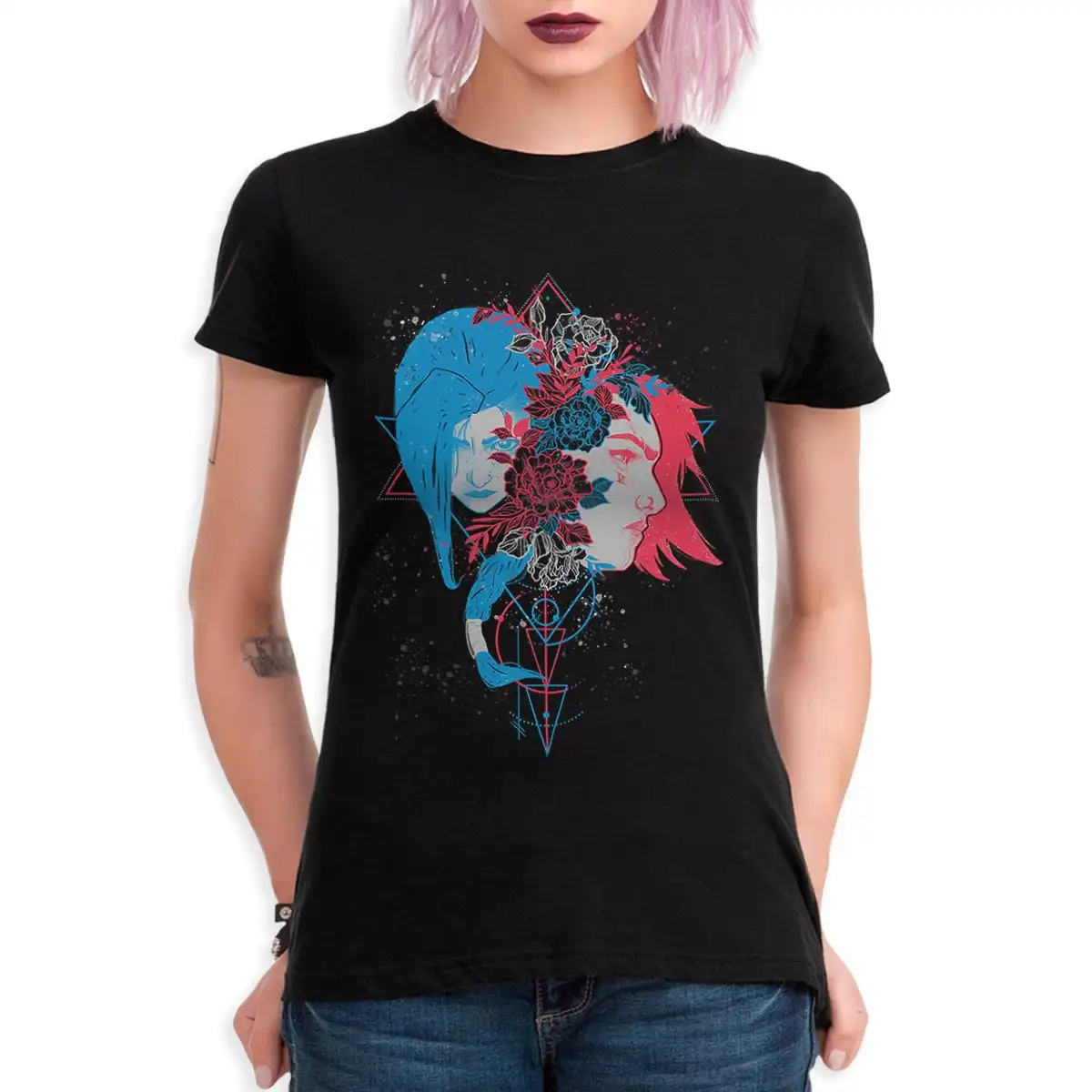 Camiseta Arcane Vi y Jinx, 100 algodón, ARC 658680