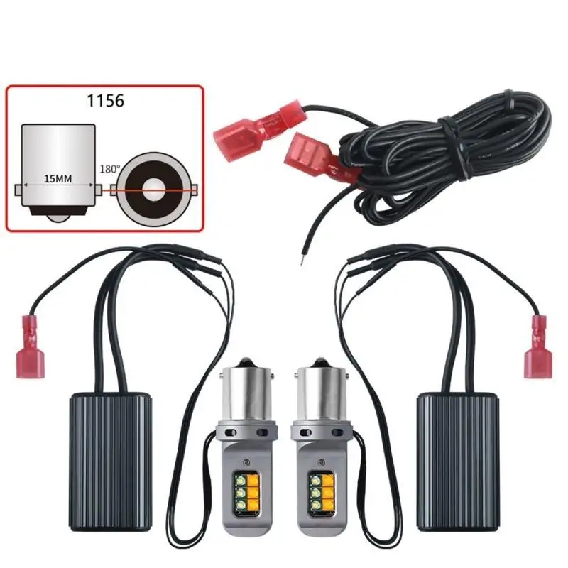 

Double Color LED Bulb Turn Lights Backup Brake Lamp 1156 7440 12SMD BA15S