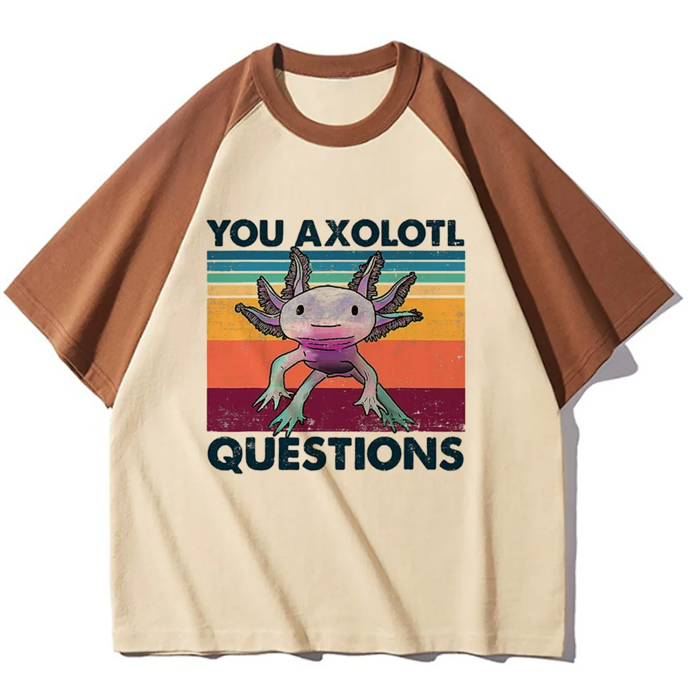 Axolotl t shirt women soft fabric elegant comfortable Tee female anime streetwear graphic clothing