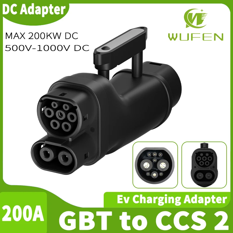 WUFEN EV Charging GBT to CCS2 Connector Charging Station Adapter 250A IEC 62196-3 Vehicle Charging GB/T DC EV Charger Adapter