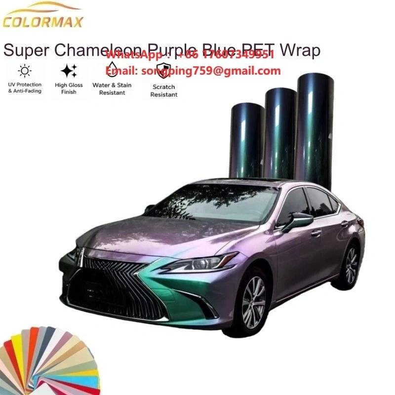 High Quality PET PVC Custom Printed Vinyl Film Bubble Free Self Adhesive Automotive Custom Printed Car Wrap Film