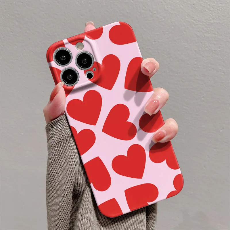 Capa de Telefone Luxuosa Clmj Swag Love Heart Glossy Film Hard PC para Xiaomi Redmi Note 15 13 12S 12 11S 11 10 9 Pro Plus Max 4G 5G