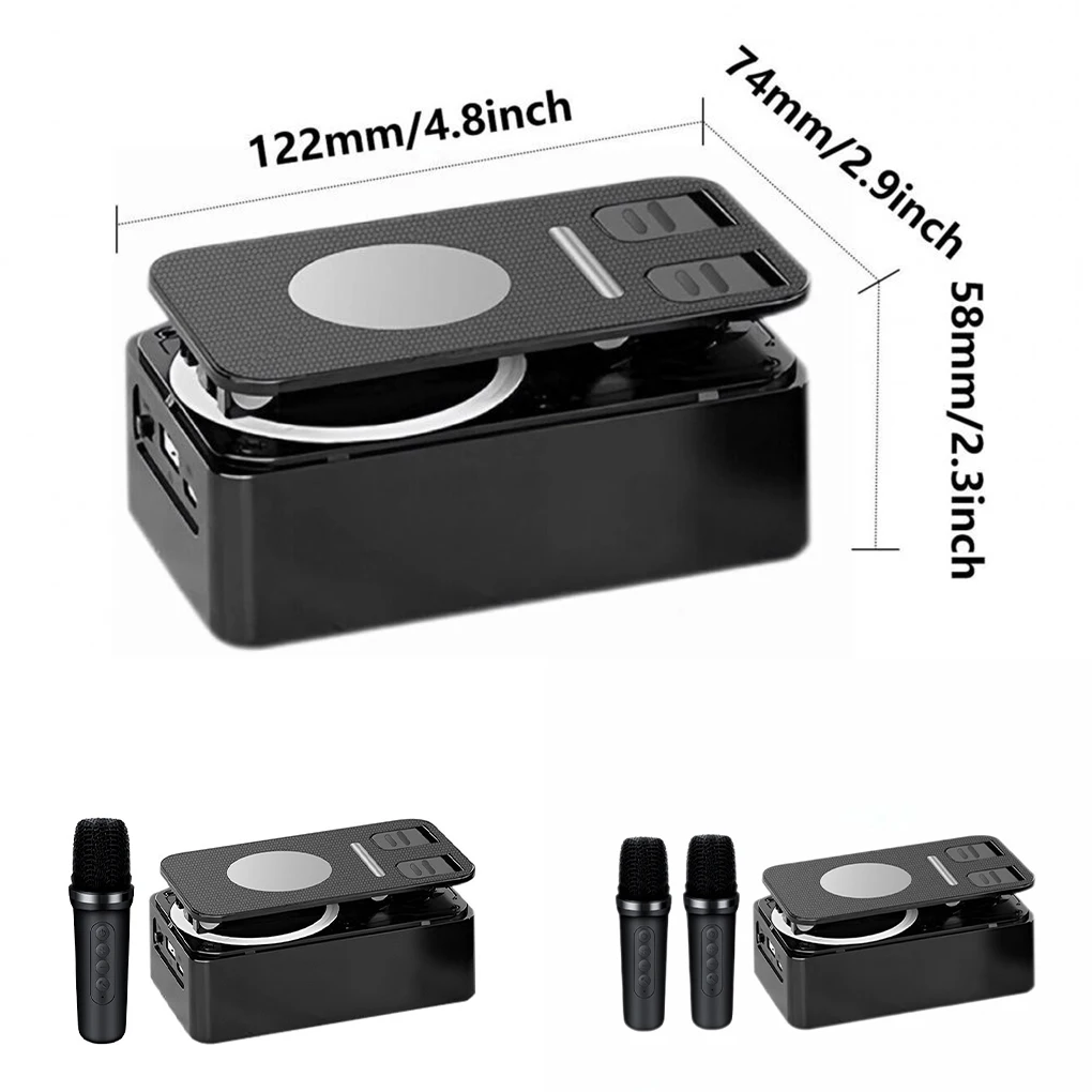 سمّاعات بلوتوث مكبر صوت لاسلكي قوة الهاتف 360 °   حامل هاتف قابل للطي دوار لميكروفون حي لاجتماعات فيديو الكاريوكي