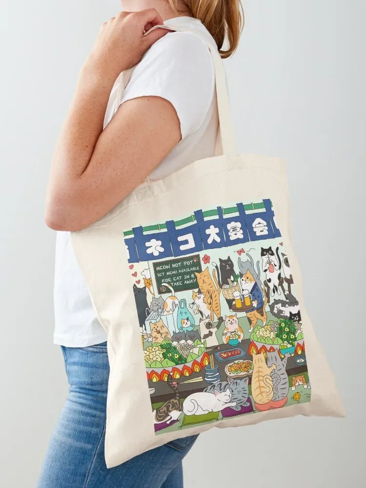 Cats Hot Pot Party Tote Bag shopping bag logo Lady bags personalized tote Tote Bag