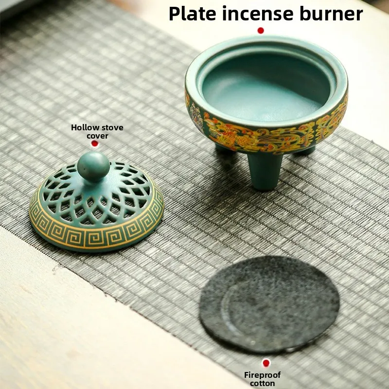 Coil Incense Burner Backflow Incense Cone Burner Portable Censer Desktop Aromatherapy Ornament For Home Bedroom Spa Yoga Studio view 5