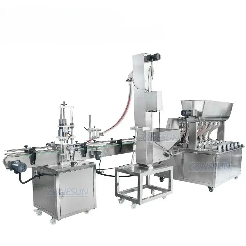 Zonesun ZS-FAL180A3 desinfetante para as mãos suco de óleo cosmético automático pequena garrafa jar enchimento máquina tampando linha produção automática