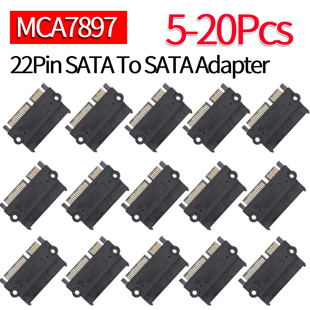 

5/10/20 шт. SATA между мужчинами и женщинами, прямая головка, 22 контакта, 7 + 15, преобразователь между мужчинами и женщинами, адаптер питания данных, адаптер SATA-SATA