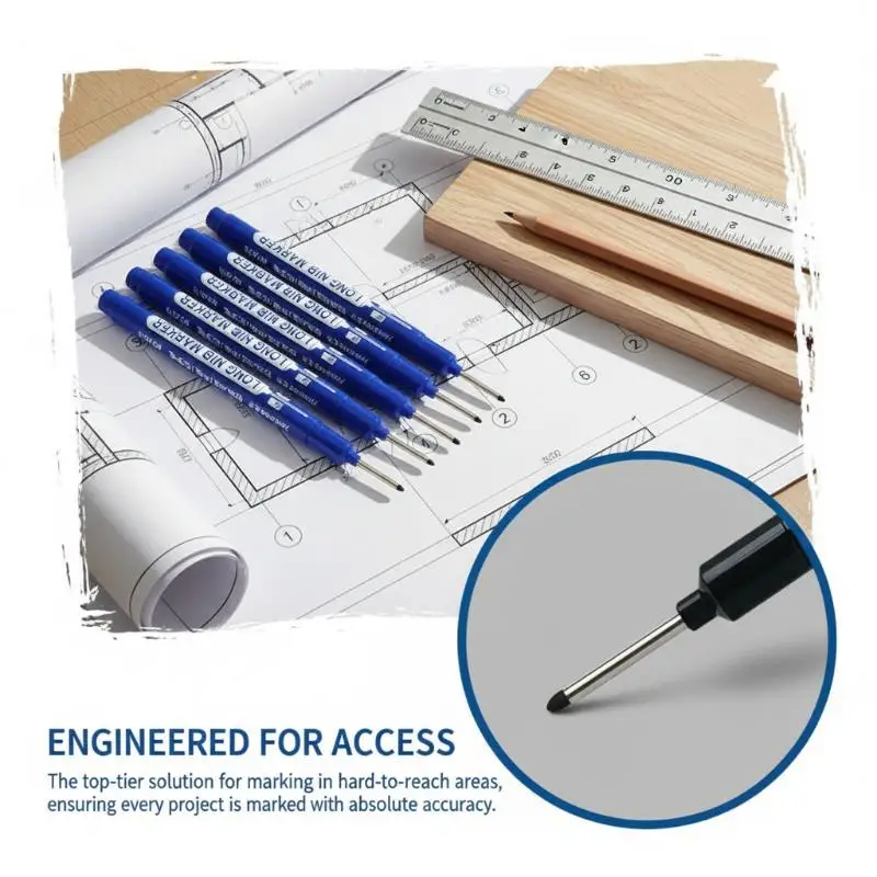 @*20mm Long Head Deep Hole Markers 3 Colors Multi-Purpose Waterproof Pens for Woodworking Metal Construction Marking