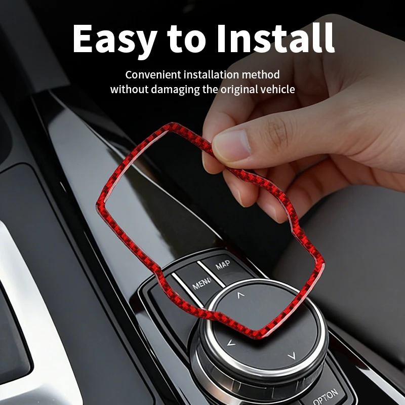 Carbon Fiber For BMW F30 F32 F34 (2013-2019) Car Multimedia Buttons Panel Frame Cover Trim Sticker Auto Interior Accessories