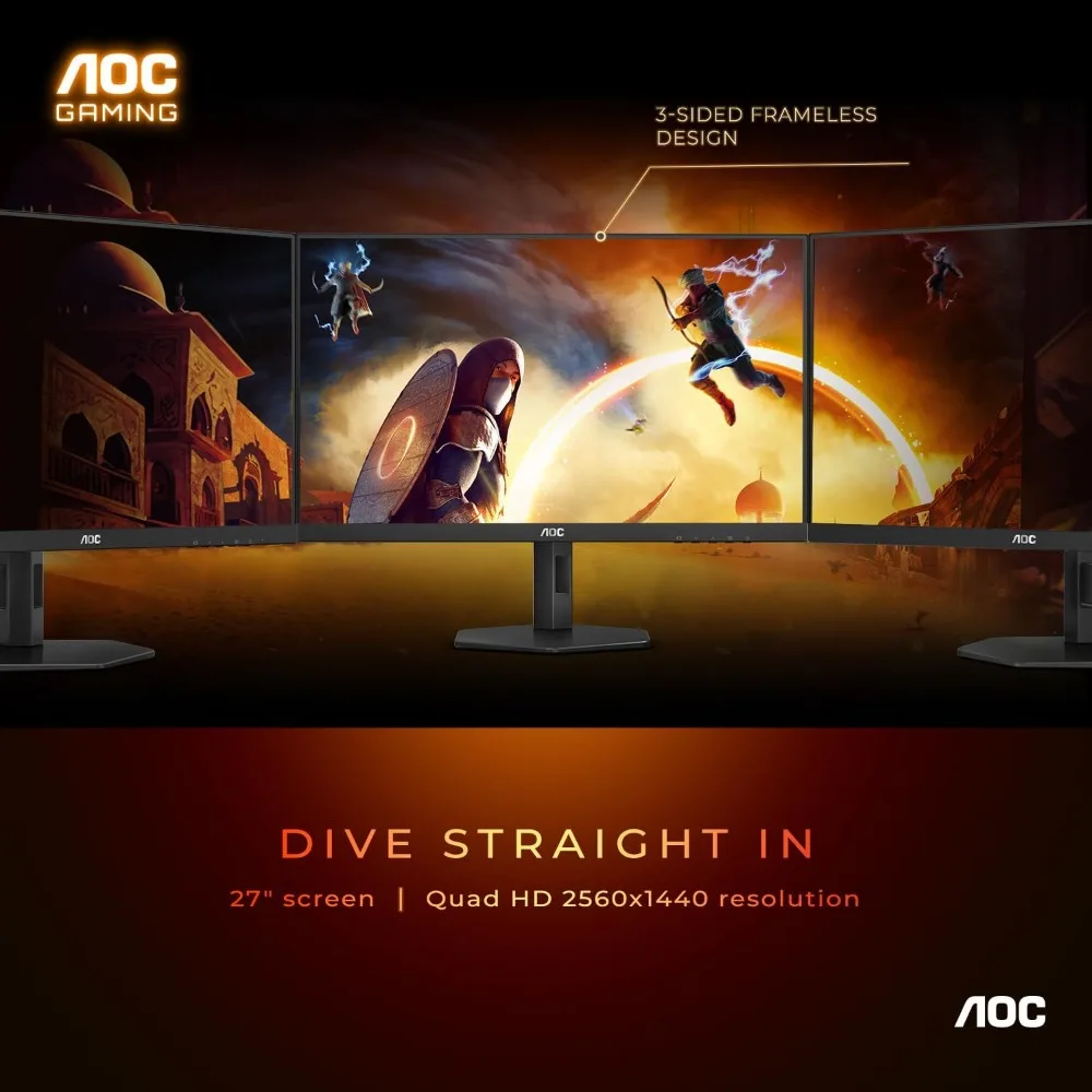 Monitor de Jogo Ajustável em Altura, 2K QHD, 2560x1440, 180Hz, 1ms, Sincronização Adaptativa, 2x HDMI 2.0, 1x Porta Display, 27"