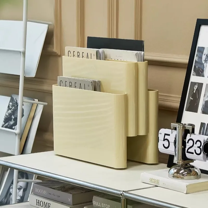 

Creative Desktop & Floor Magazine Rack, Multi-Functional Small Bookshelf for Newspaper, Book Organizer in Study, Living Room