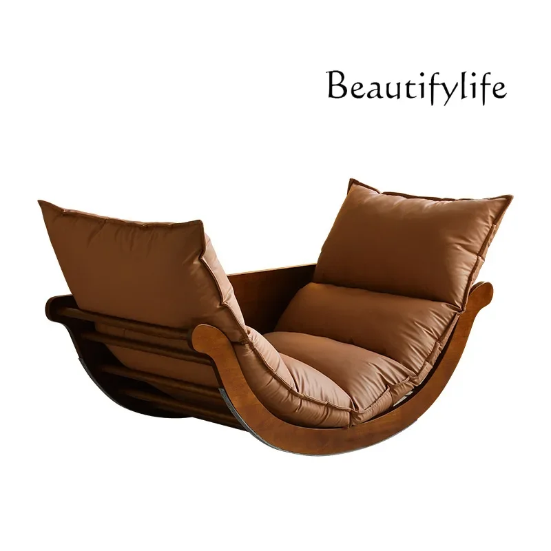 Simple Modern Banana Boat Rocking Chair Home Living Room Balcony Lazy Sofa Leisure Single Sofa