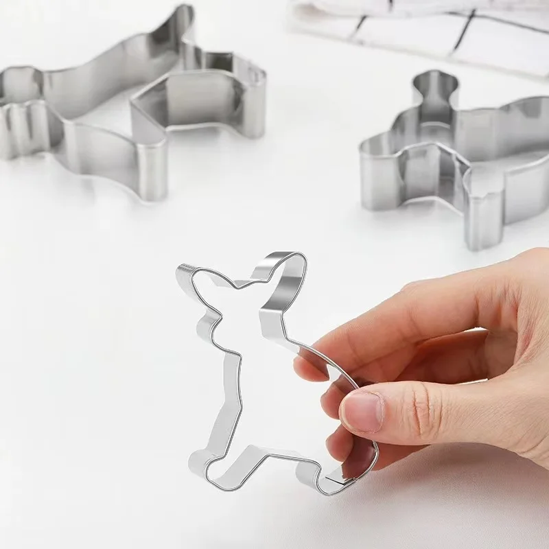 Dog Cookie Cutter Mould Stainless Steel Puppy Dog Paw Dog Bone Shapes Biscuit Mold Fondant Pastry Decor Baking Tools