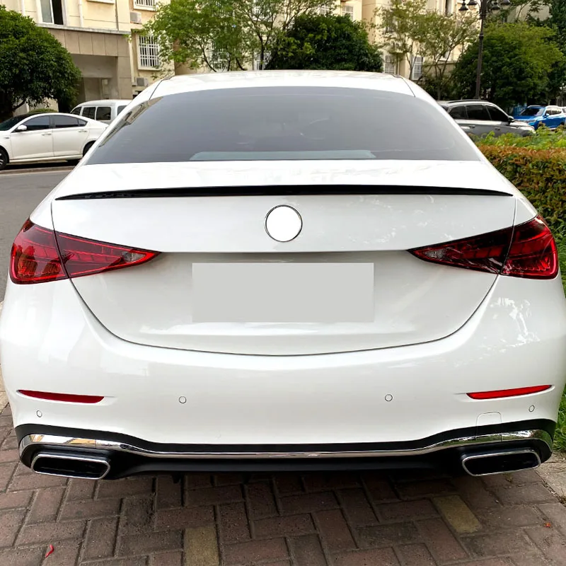 For Mercedes Benz C Class W206 C200 C260 C300 C43 C63 AMG Rear Trunk Spoiler Wing Lip Diffuser Accessories Rear Tail Fin Tuning