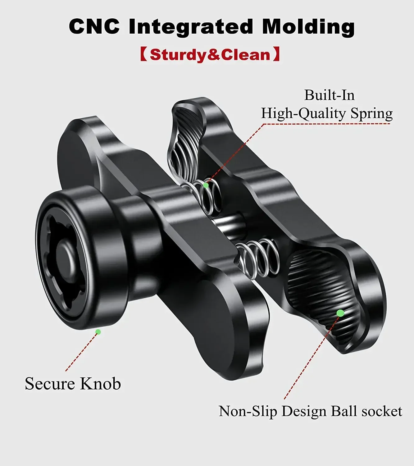 6CM 9CM Anti-Theft Aluminum Alloy Double Socket Arm Compatible with Mounts 1'' Ball Component Bike Motorcycle Phone Holder