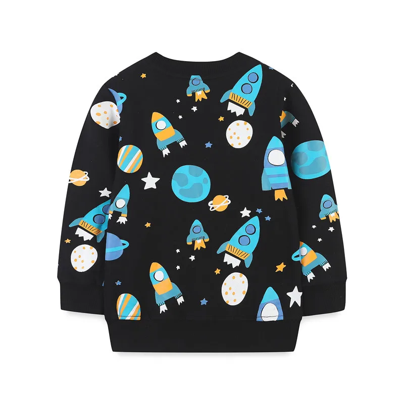   Jumping Meters 2-7T  Autumn Winter Rockets Print  Baby Boys Clothing Sets Cartoon Kids Clothes Toddler 2 Pcs Sets