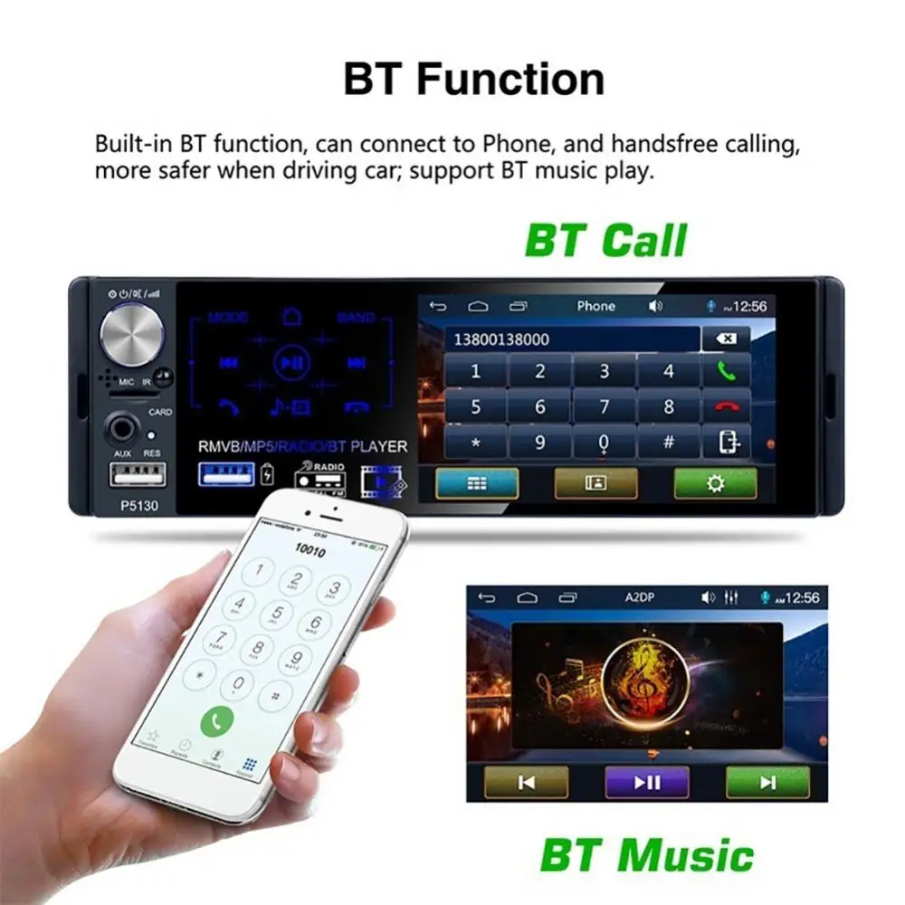 Hot Sales P5130 4 1 Inch Car Radio Bluetooth MP5 with Rearview Camera