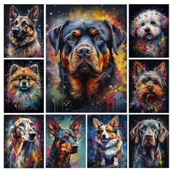 Graffiti Pet Dogs Diamond Painting Diy Full Drill Mosaic Arts Rhinestone Embroidery Abstract Animals Picture Wall Decor AA4709