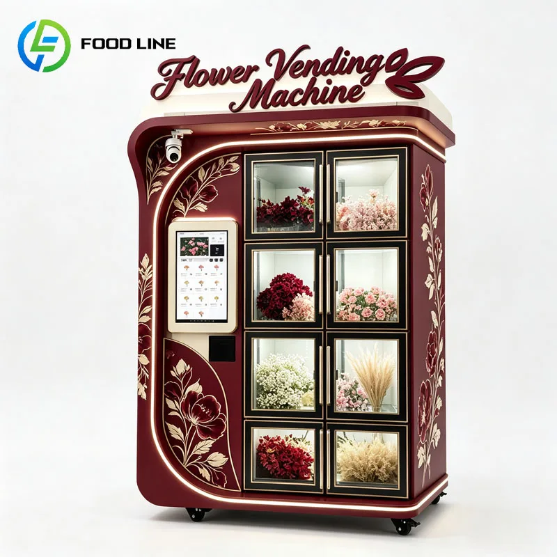 Flower Bouquet Vending Machine Fresh Bouquet Locker Self Service Refrigerated Retail Display Customized