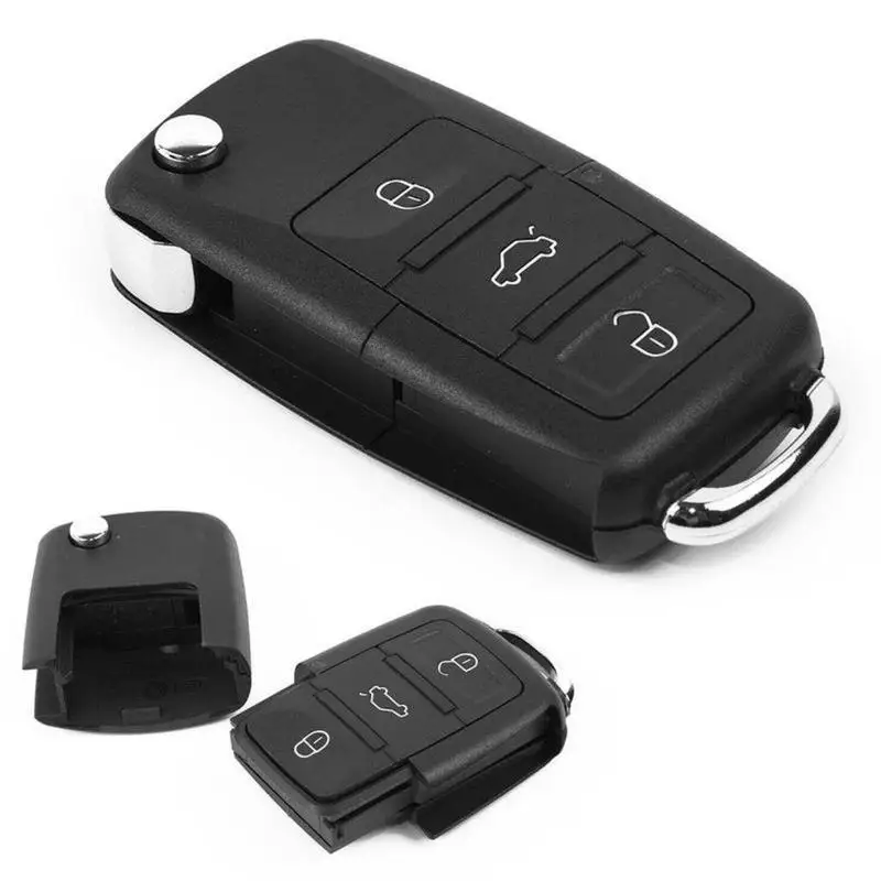 Car Key Replacement Case For Volkswagen B5 Car Remote Key Flip Folding Key Shell 3 Buttons