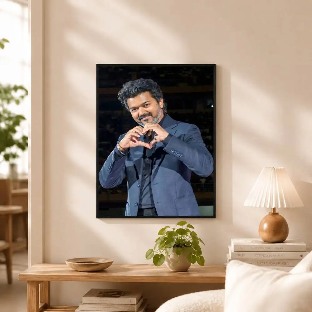 T-Thalapathy V-Vijay India  Poster Waterproof Wall Art Sticker For Bar Living Room Vintage Decor High Quality Print Gift