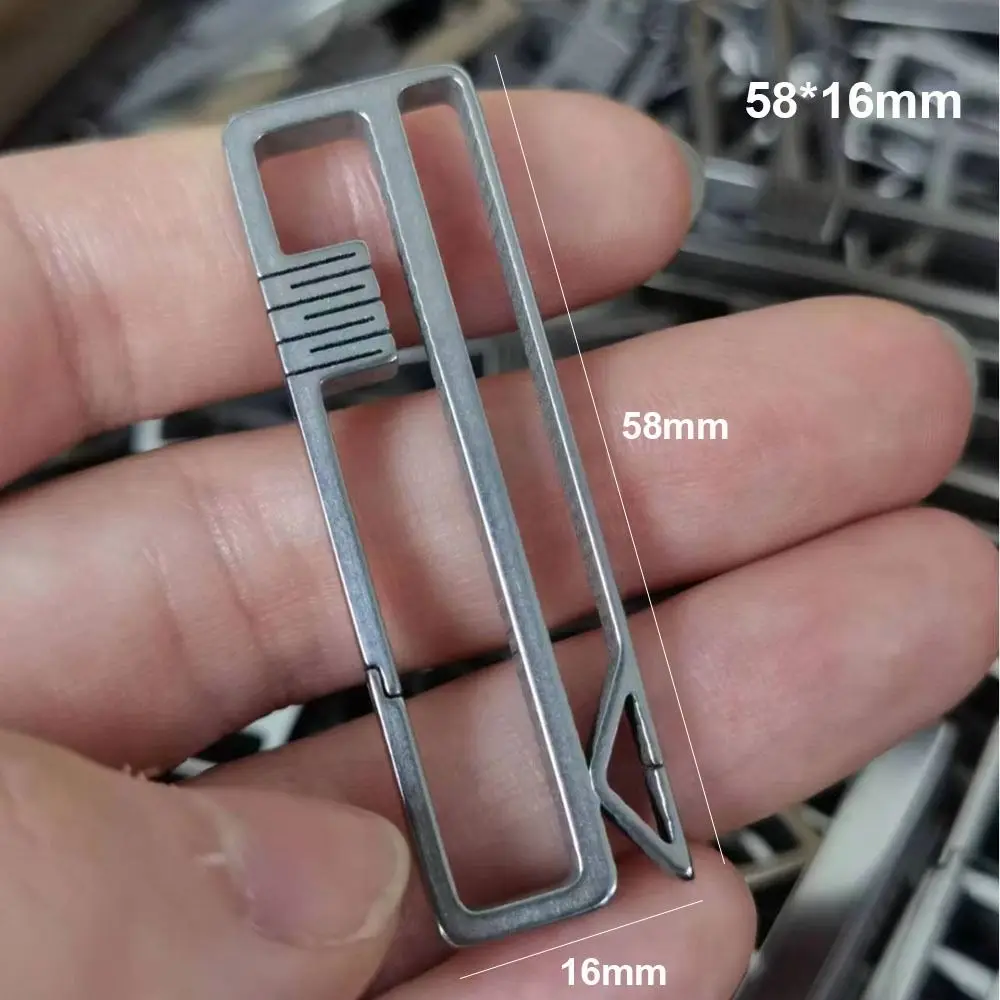 Lightweight Titanium Alloy Key Ring Multifunction Quick Draw Hanging Webbing Buckle Grey Ribbon Ending Buckles