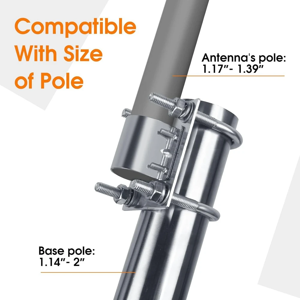 POPULAR-Antenna Mast Pipe Mount Works for GEN2 V2 Pipe Adapter Universal Antenna Steel Pole Mount view 6