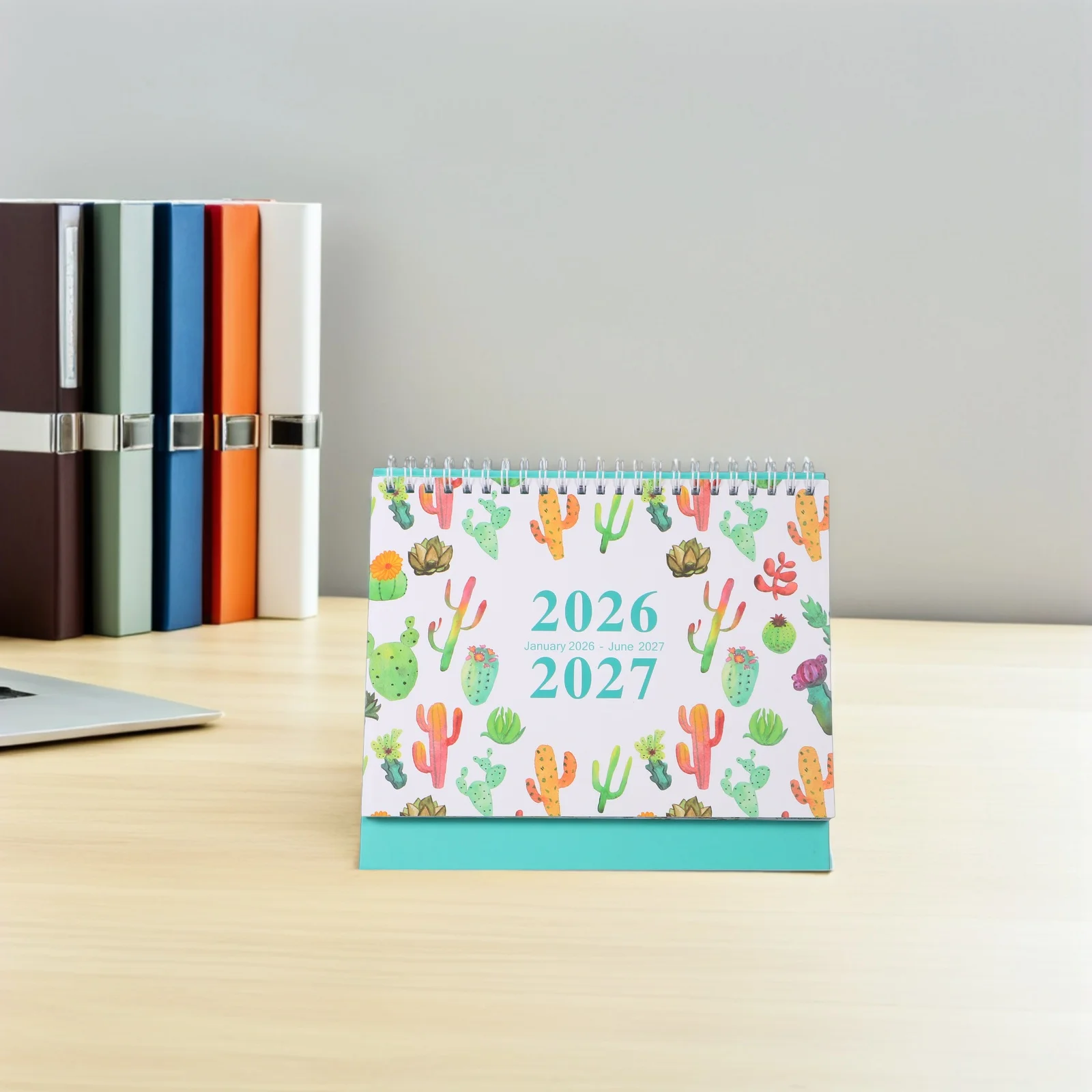 Desk Calendar Jan 2026 to Jun 2027 Standing Desktop Calendar Twin-Wire Binding Monthly Weekly Planner Compact Desk Decor Office