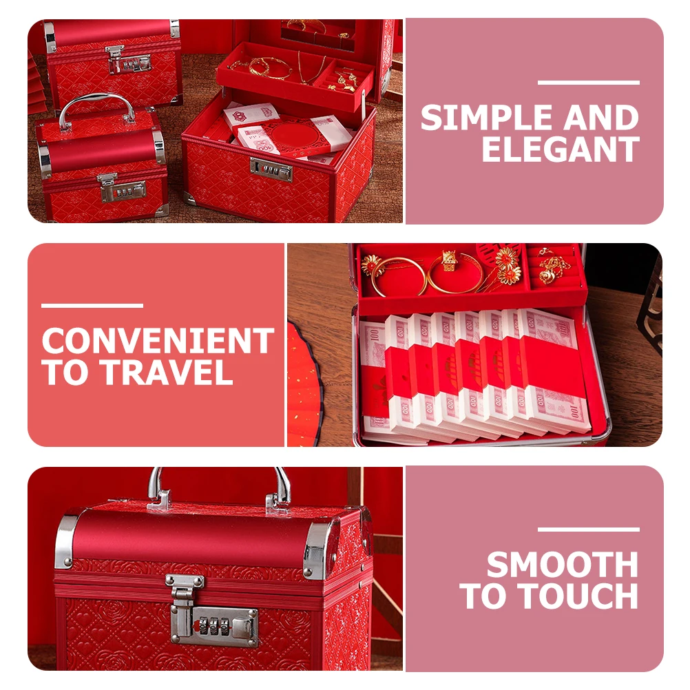

Jewelry Storage Box Treasure Chest Container Organizer Wedding Case Trunk Thread