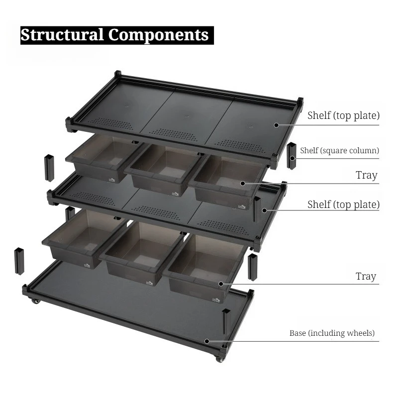 Stackable Reptile Storage Rack Drawer Type Breeding Cage Special Habitat For Leopard Gecko And Corn Snake Breeding
