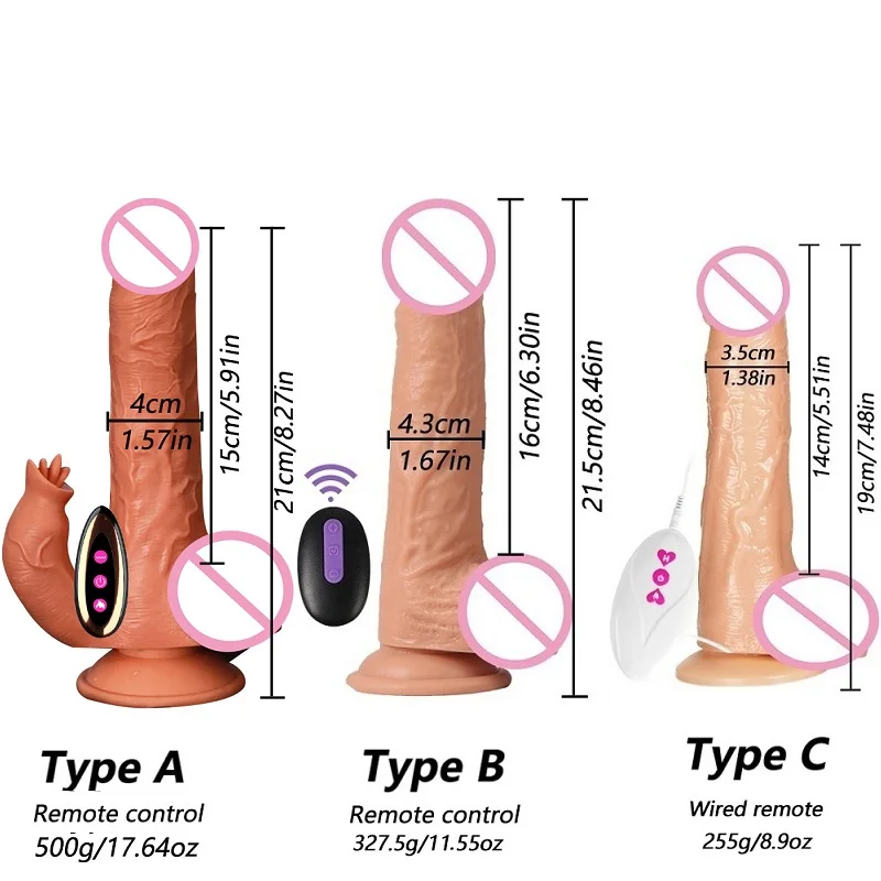 Lick Dildo Vibrator for Women Remote Control Heating Telescopic Dildo Tongue Licking Clitoral Stimulation Vagina Massage Penis