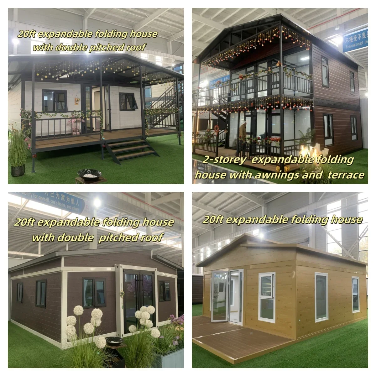 Ready-Made Cheap Wholesale Mobile Home 2 Bedrooms Foldable Portable Container House Expandable Modern Luxury Home With Terrace