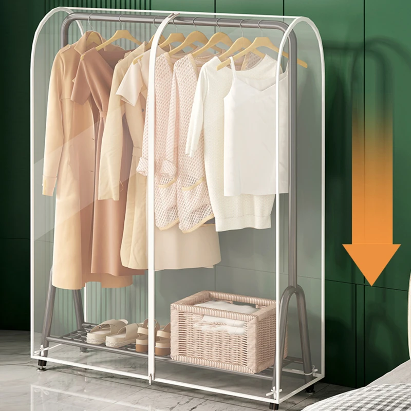 PEVA Clothes Dust Cover Fabric Case Suit Cover For Home Hanging-type Coat Storage Bag Wardrobe Hanger Transparent Organizer