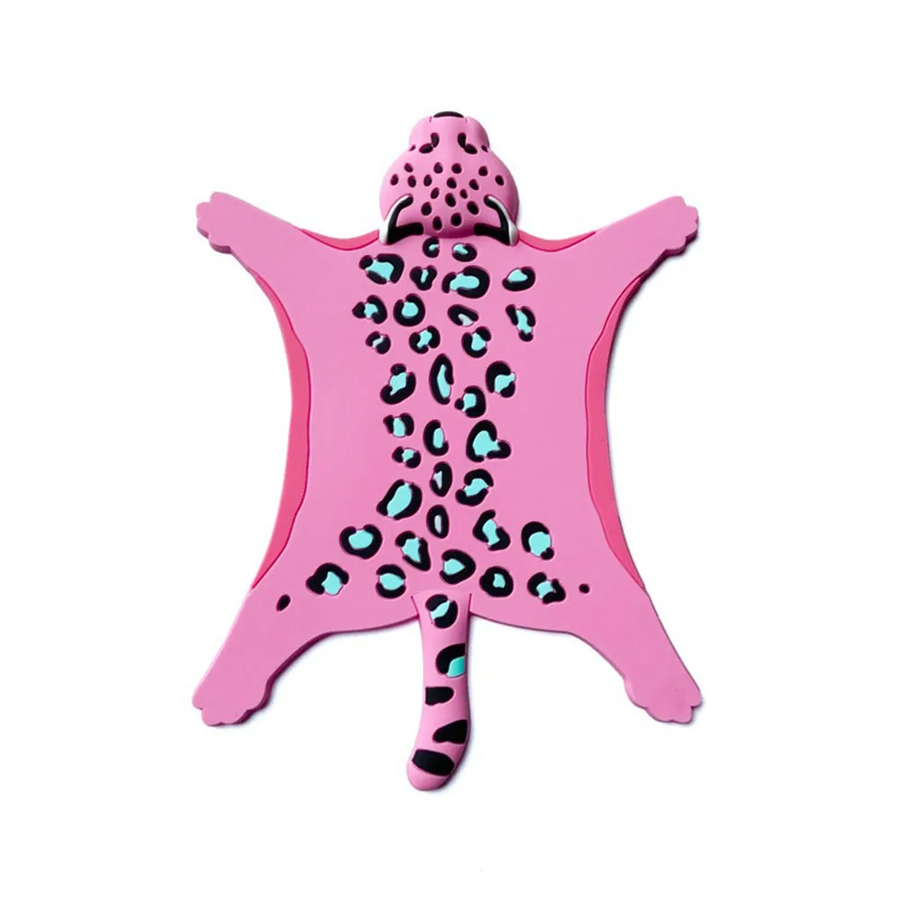 لطيف قاعدة أكواب من السيليكون معزول المياه عدم الانزلاق الكرتون الحيوان مقاومة للحرارة المشروبات كأس حصيرة النمر ليوبارد تحديد الموقع أداة المنزل