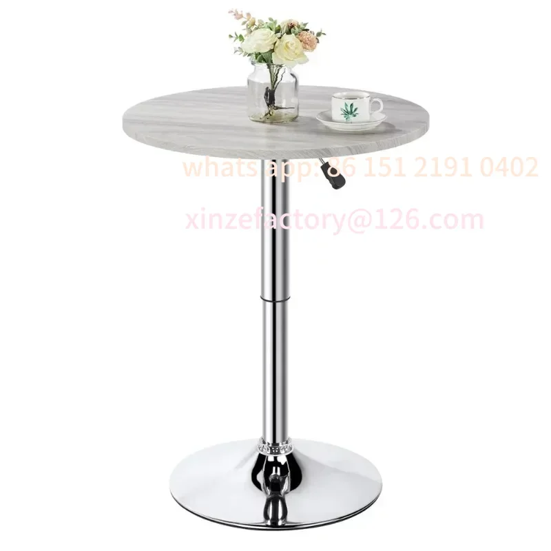 طاولة قابلة للتخصيص 360 ° دوار لبار Bistro Cafe Home Bar، مستدير حانة قابل للتعديل باللون الرمادي #3